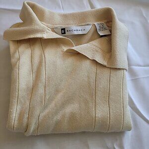 Bachrach Yellow Short Sleeve Shirt XL Rayon Cotton